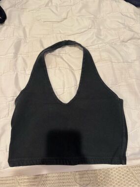 Black Brandy Halter Crop Top - Women's Halter Tank